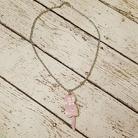 Retired pink kit-cat klock clock necklace - Picture 5 of 7